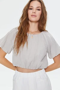 Puff-Sleeve Crop Top