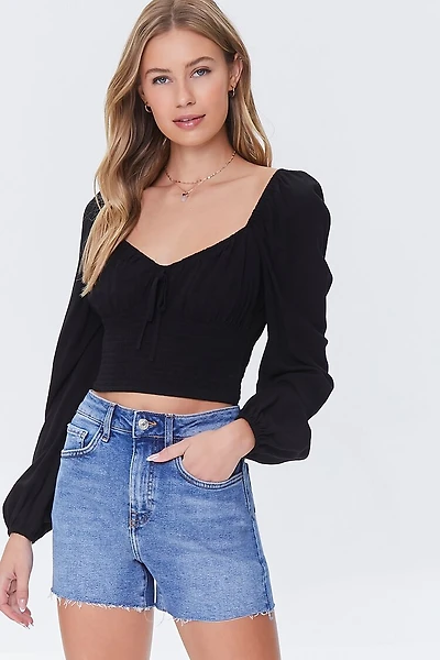 Raw-Cut Denim Shorts