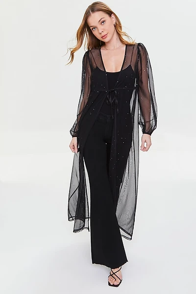 Sheer Mesh Duster Cardigan