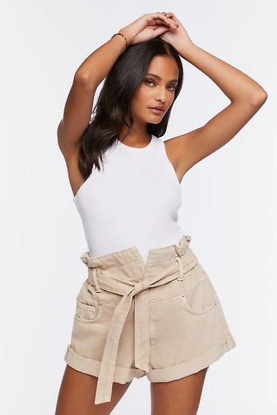 Paperbag High-Rise Shorts