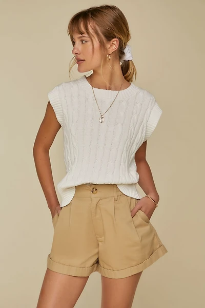 Cuffed Twill Shorts