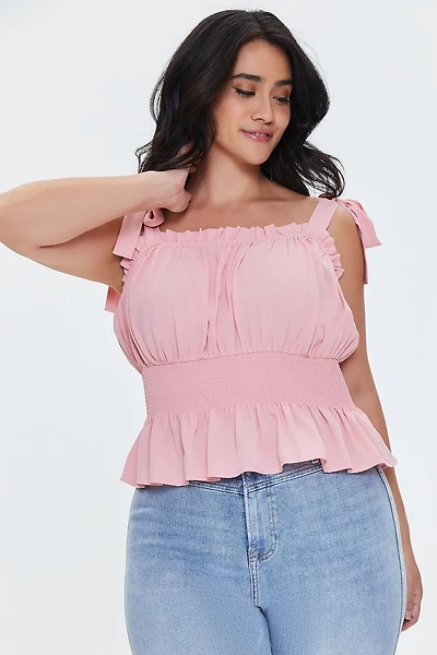 Plus Size Tie-Strap Top