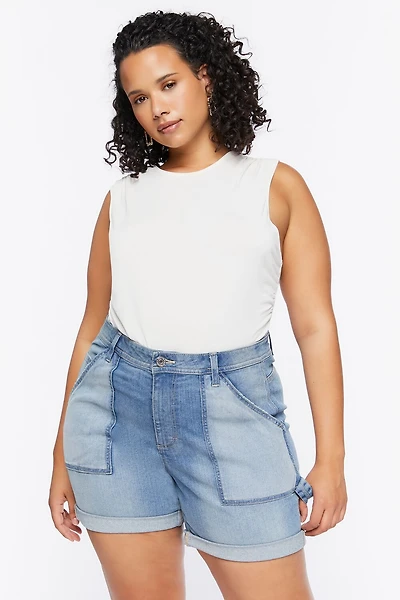 Plus Reworked Denim Shorts