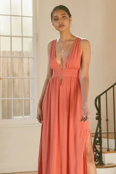 Plunging Slit Maxi Dress