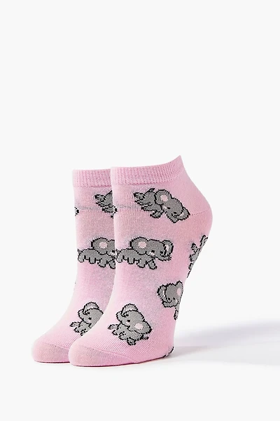 Elephant Print Ankle Socks