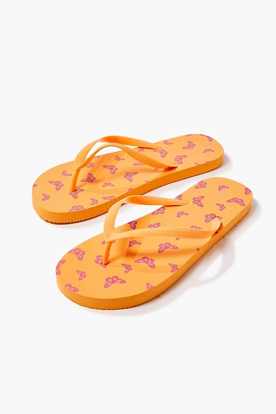 Butterfly Print Thong Flip-Flop