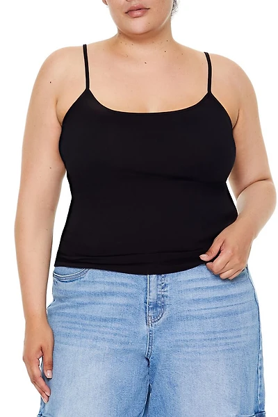 Plus Cotton-Blend Basic Cami