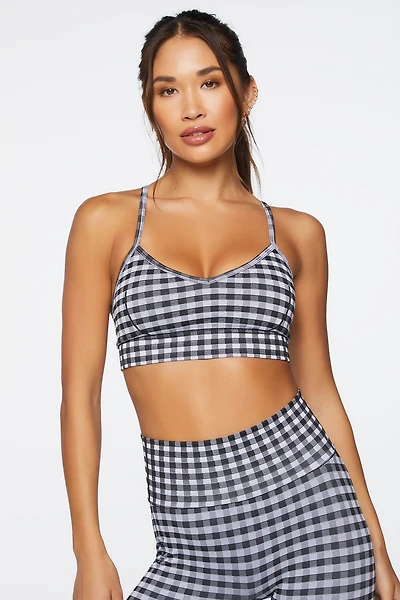 Seamless Gingham Sports Bra