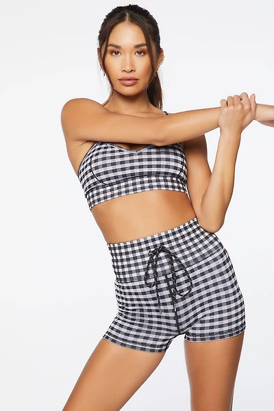 Active Gingham Biker Shorts