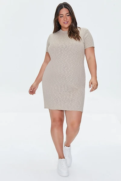Plus Size Ribbed T-Shirt Dress
