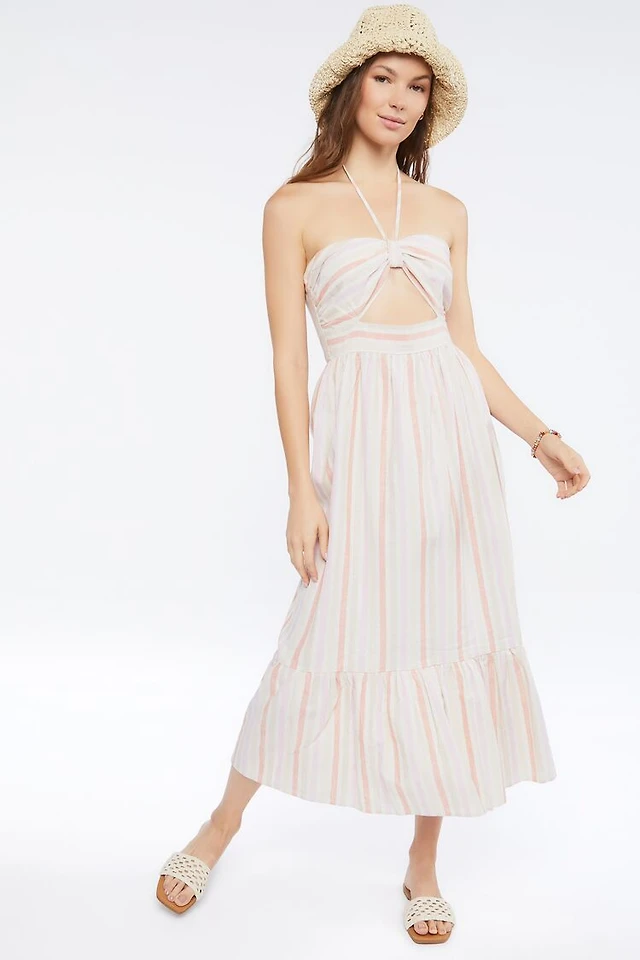 Abercrombie & Fitch Linen-Blend Squareneck Column Midi Dress | MainPlace  Mall