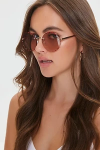 Round Rimless Sunglasses