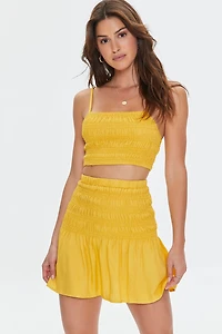 Smocked Cropped Cami & Skirt Set