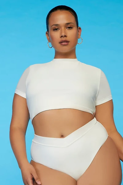 Plus Size Sports Illustrated Rash Guard Swim Top