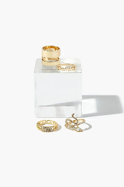 Rhinestone Snake Ring Set