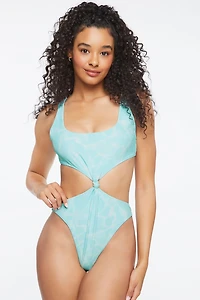 Water Print Monokini One-Piece Swimsuit