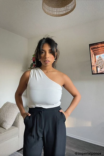 Ruched One-Shoulder Bodysuit