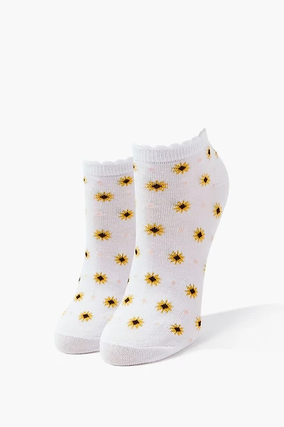 Floral Polka Dot Print Ankle Socks
