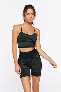 Active Seamless Camo Print Biker Shorts