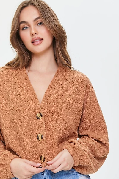 Boucle Knit Cardigan Sweater