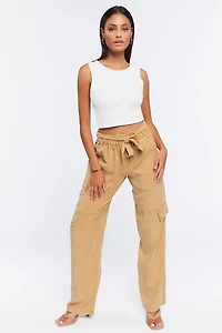 Belted Twill Cargo Pants