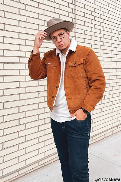 Corduroy Faux Shearling Trucker Jacket