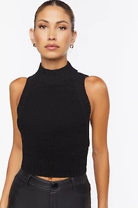 Sweater-Knit Mock Neck Top