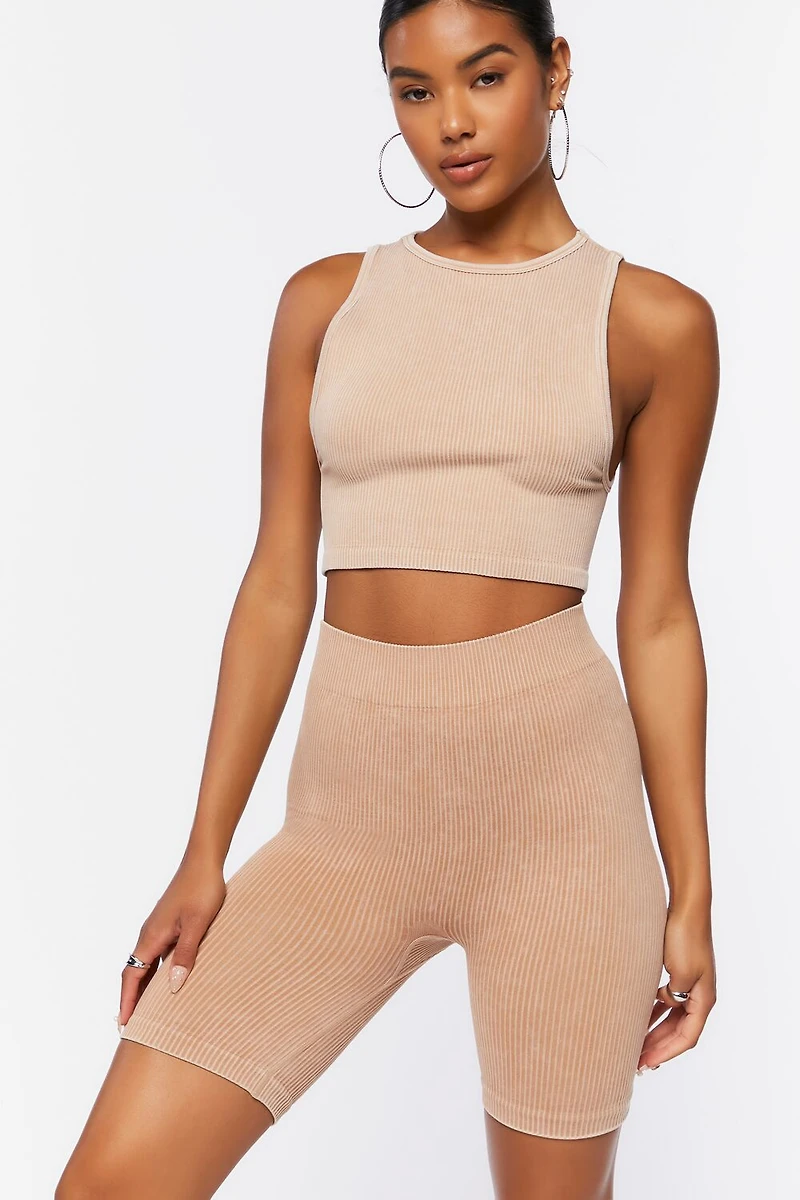 Seamless Ribbed Biker Shorts