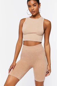 Seamless Ribbed Biker Shorts