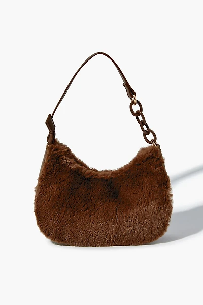 Plush Faux Fur Baguette Bag