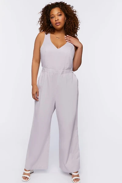 Plus Size Tie-Back Jumpsuit