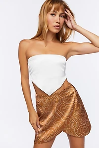 Abstract Print Tulip-Hem Mini Skirt