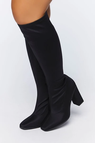 Knee-High Block Heel Boots (Wide)