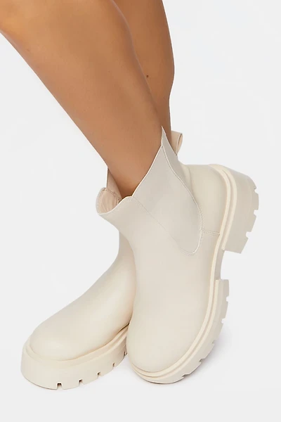 Faux Leather Chelsea Boots