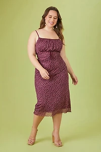 Plus Size Ditsy Floral Midi Dress