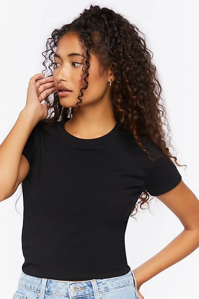 Crew Neck Cropped Tee