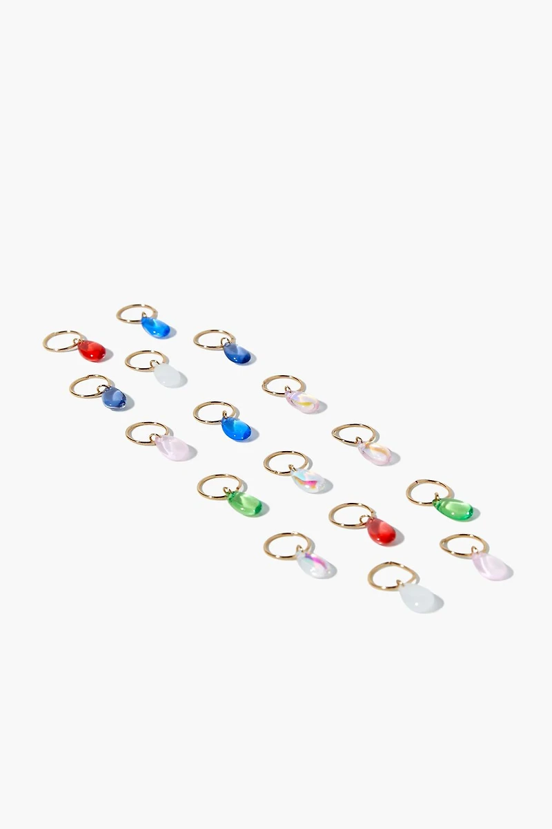 Faux Gem Hair Ring Set - 16 pcs