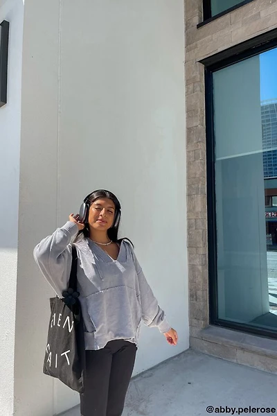 Drop-Sleeve French Terry Hoodie