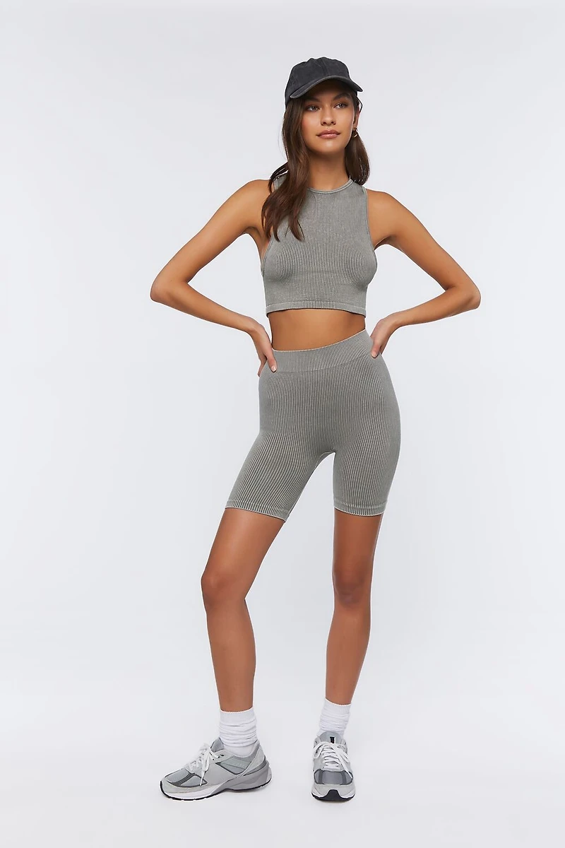 Seamless Ribbed Biker Shorts