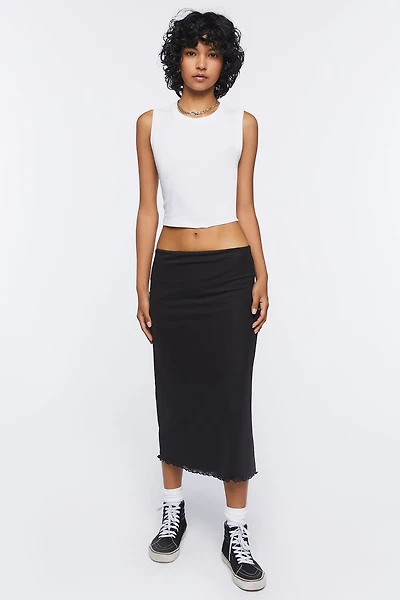 Lettuce-Edge Midi Skirt