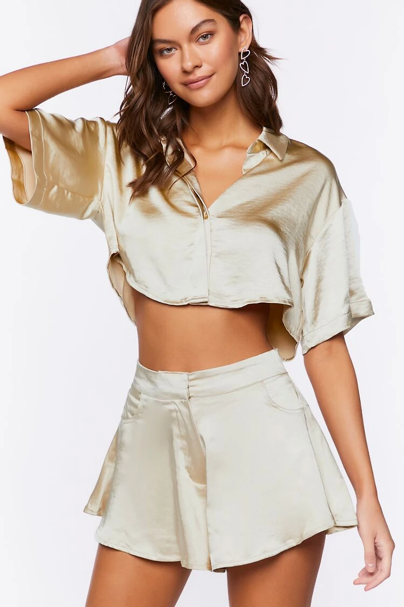 Satin High-Rise Shorts