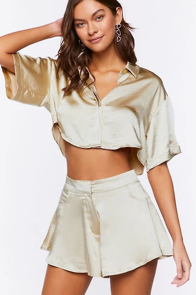 Satin High-Rise Shorts