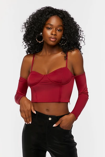 Bustier Open-Shoulder Crop Top