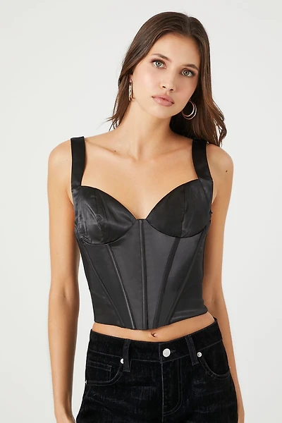 Satin Bustier Crop Top