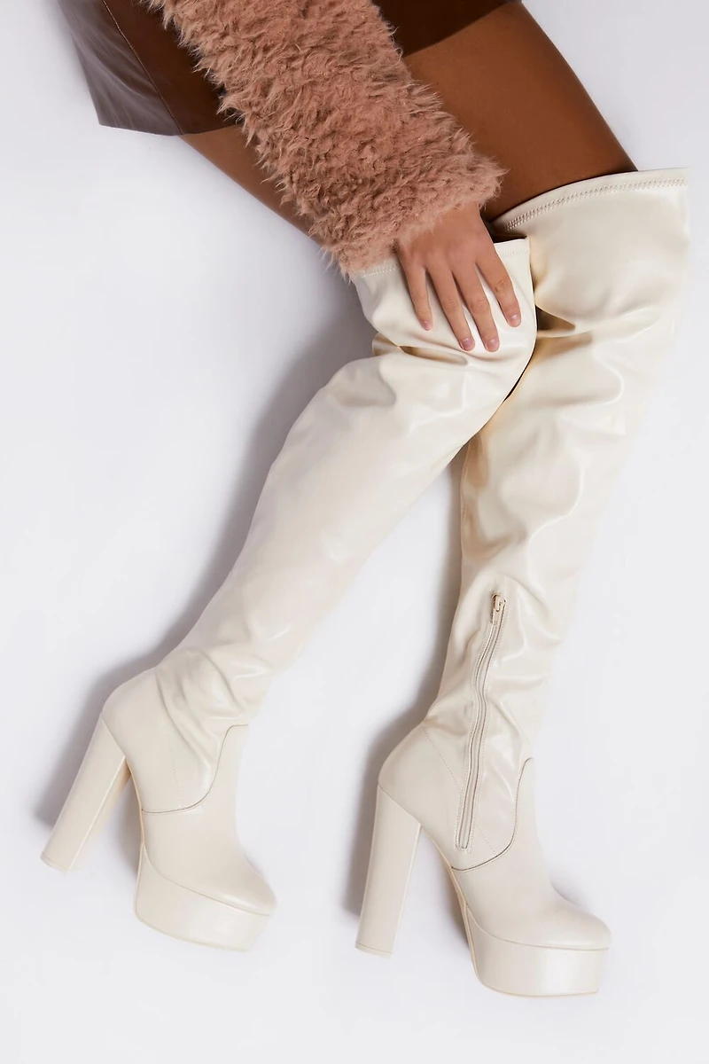 Faux Leather Over-the-Knee Boots