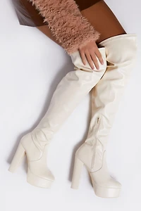 Faux Leather Over-the-Knee Boots