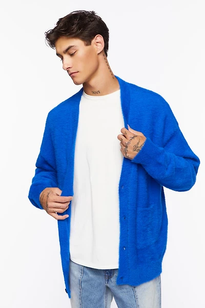 Fuzzy Knit Cardigan Sweater