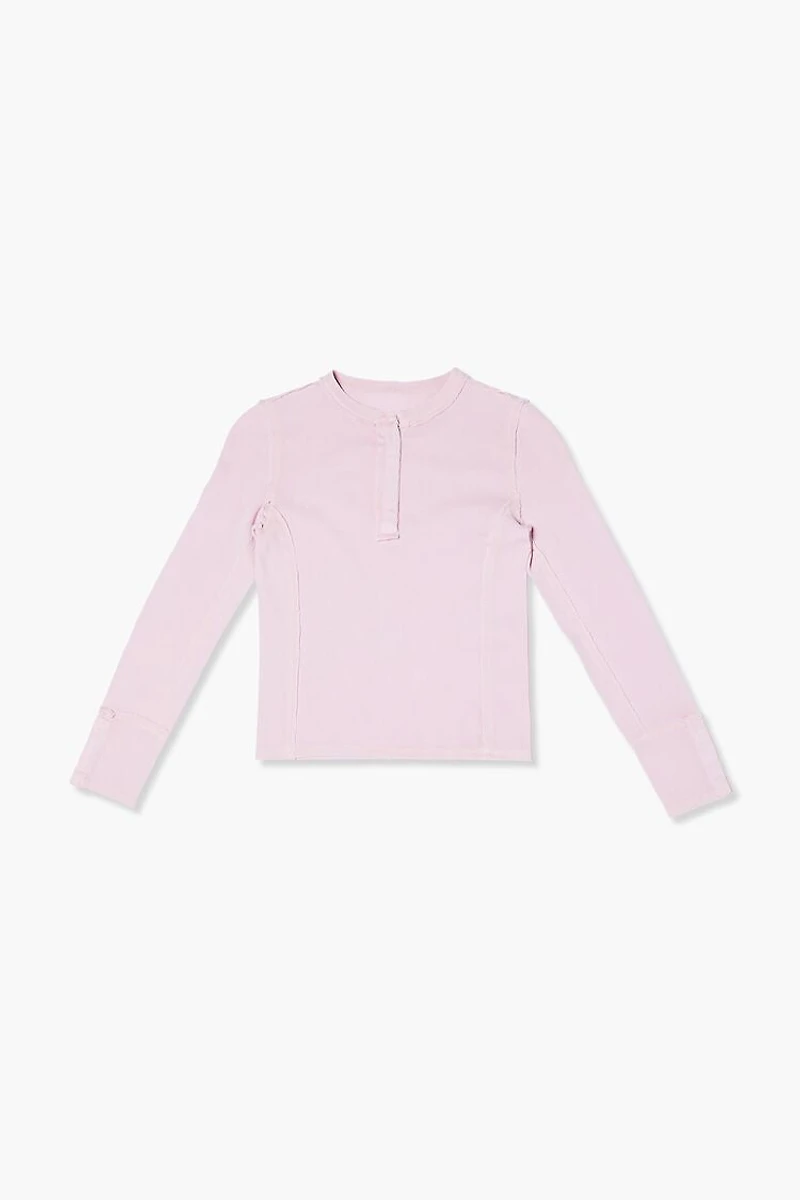 Girls Ribbed Henley Top (Kids)