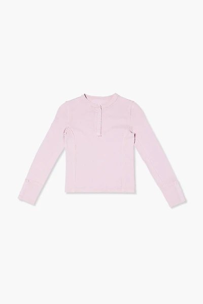 Girls Ribbed Henley Top (Kids)