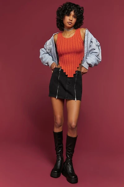 Dual Zipper Micro Mini Skirt